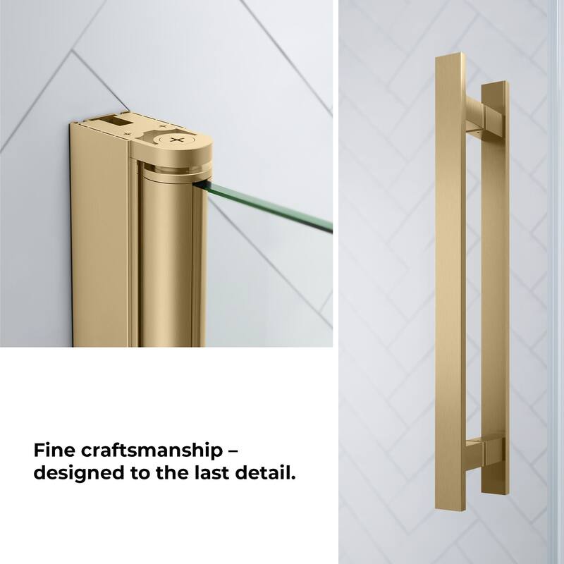 OVE Breeze Pivot Corner Frameless Pivot Shower Door Kit with Base Pan