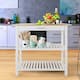 2-shelf Natural Solid Wood Top Kitchen Island