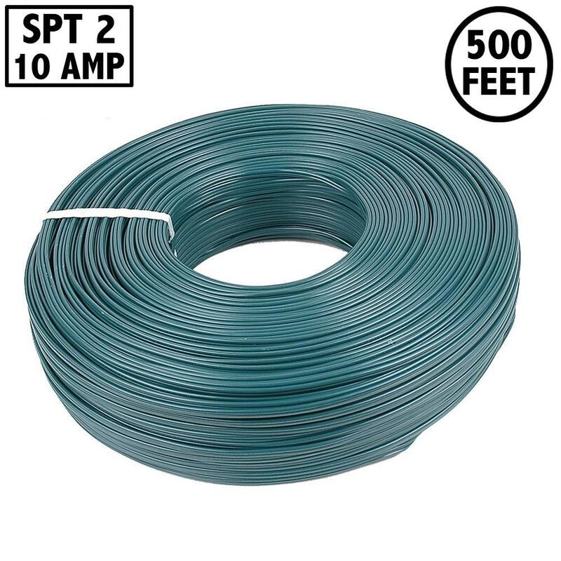 Novelty Lights 500 Foot Zip Cord Wire, Green, 18 Gauge, SPT-2 - Large