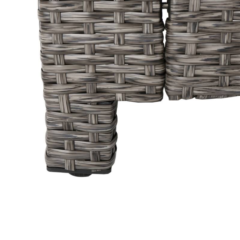 Hegseth Wicker/Iron 7-piece Chat Set with Fire Pit by Christopher Knight Home