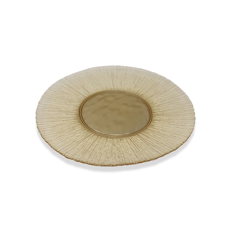 Set of 4 Organic Shaped Gold Plates - Dinner Plate - Gold