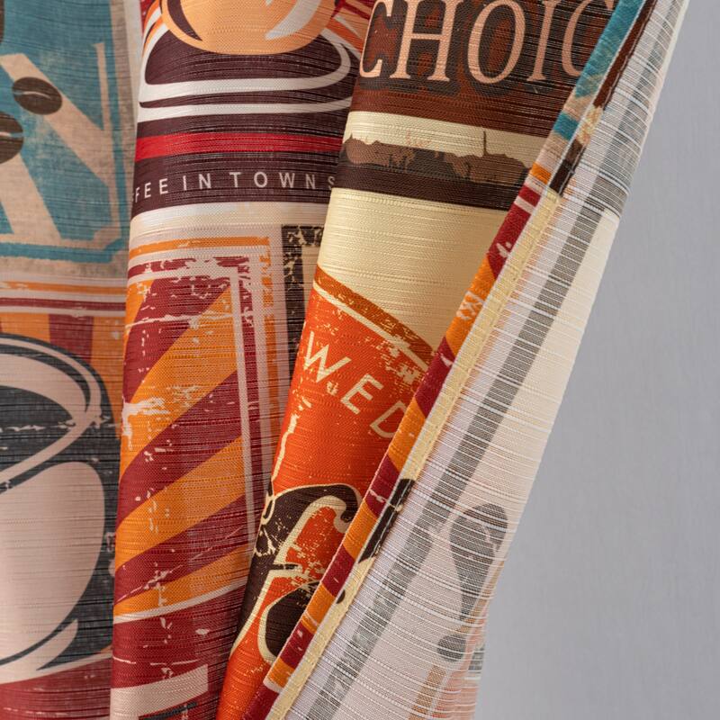 Cucina Fresh Brew Textured Kitchen Curtain Set