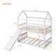 preview thumbnail 8 of 20, Modren Twin Over Twin Bunk Bed House Bed With Slide,Solid Construction for Bedroom