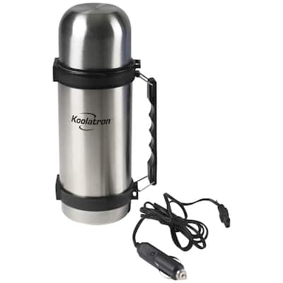 Koolatron 12V Heated Vacuum Flask, 1L Thermos Bottle, Stainless Steel
