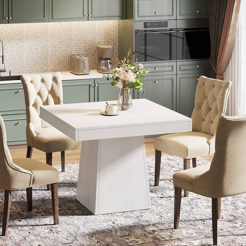31.5-Inch Square Dining Table for 4, Farmhouse Kitchen Table for Dining Room - 31.5"D x 31.5"W x 29.53"H