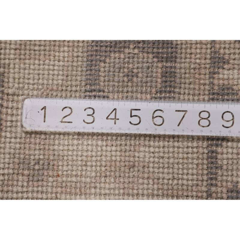 All-Over Ivory Floral Oushak Indian Area Rug Handmade Wool Carpet - 9'2"x 12'1"