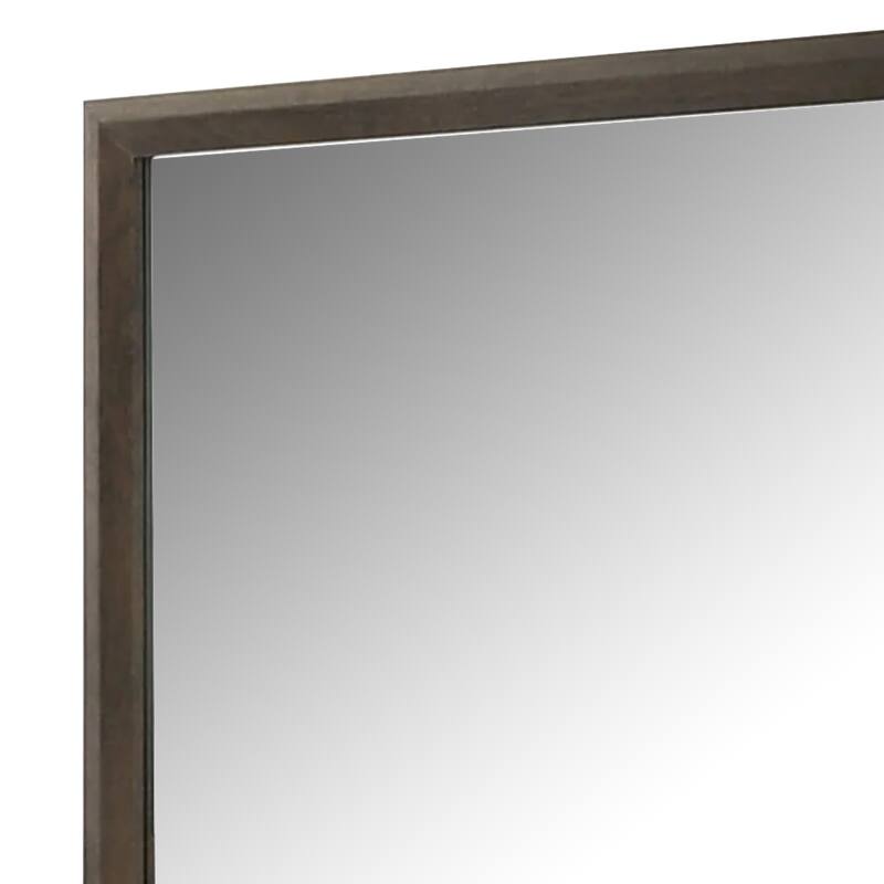 Fel Dresser Mirror, Beveled Glass, Dark Brown Wood Frame, 44x45