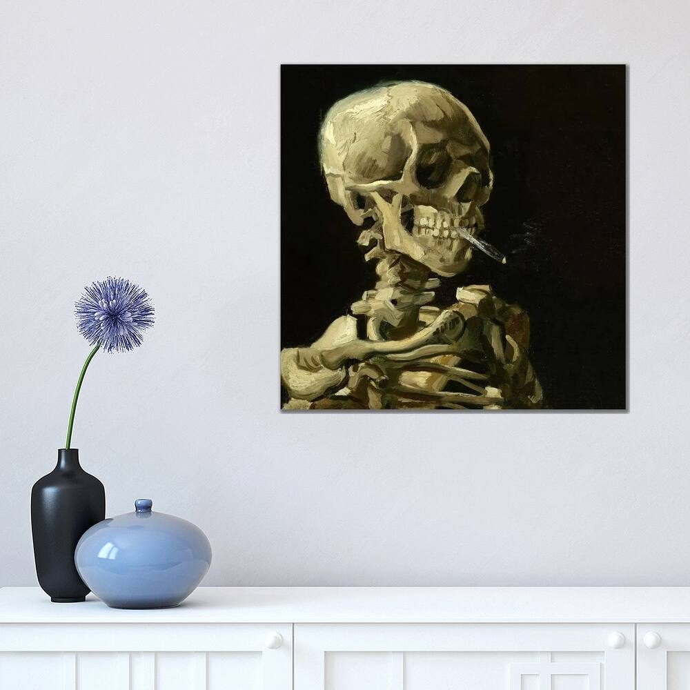 iCanvas "Head of a Skeleton With a Burning Cigarette" by Vincent van Gogh Canvas Print