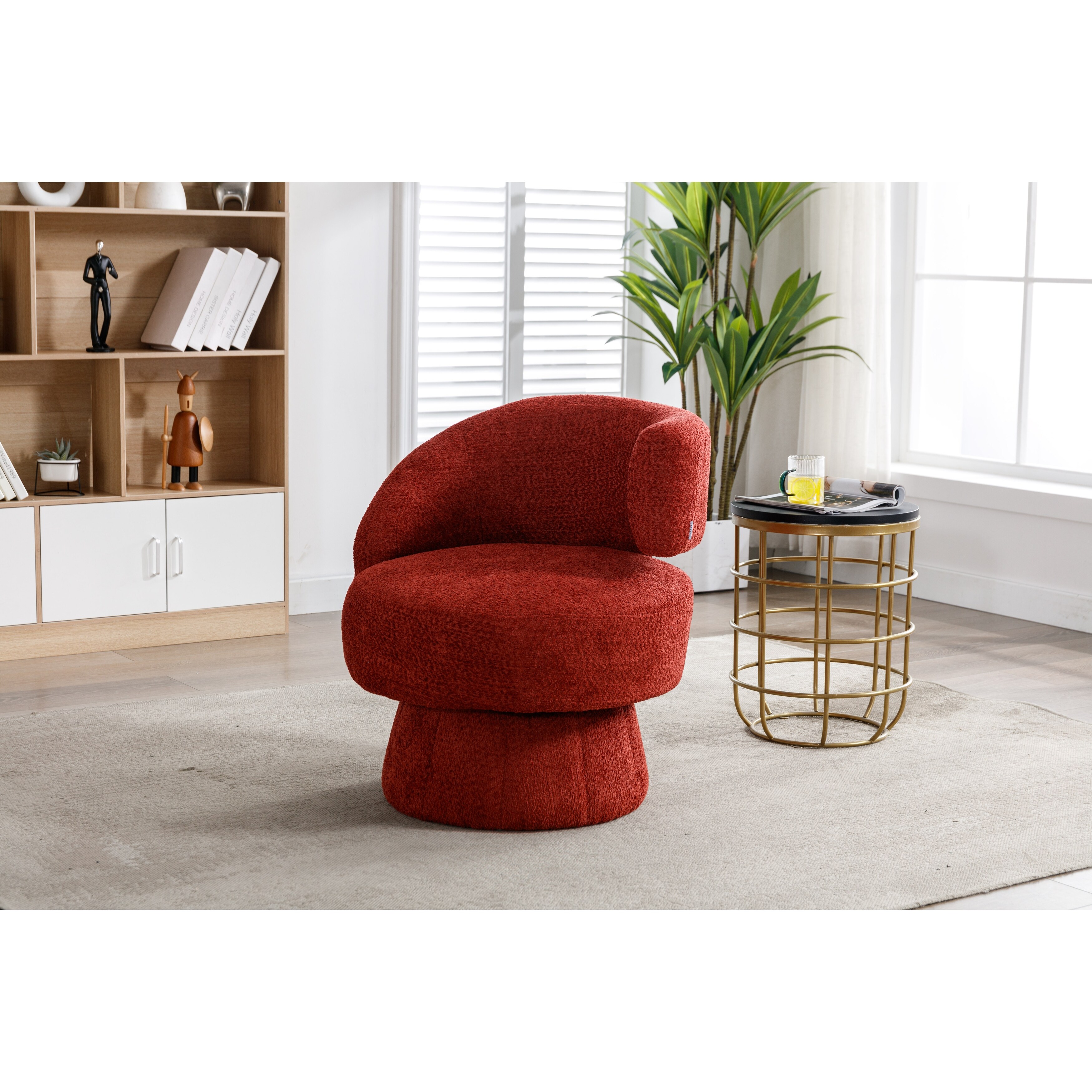 Round velvet swivel outlet chair