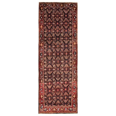 ECARPETGALLERY Hand-knotted Andelz Navy Wool Rug - 3'10 x 10'11