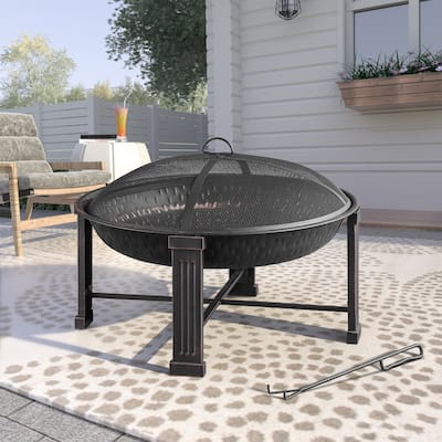 28" Elevated Round Steel Fire Pit