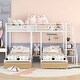 preview thumbnail 3 of 28, Modern Full over Twin-Twin Triple Bunk Bed with Storage Drawers and Staircase for Dorm, Bedroom, Convertible into 3 Beds