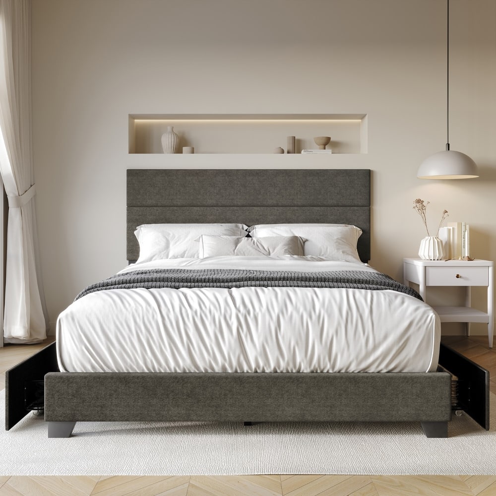 Clayfell Kapaa Upholstered Storage Platform Bed