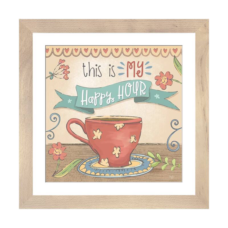 iCanvas "Coffee Happy Hour" by Mollie B. - Natural - 16x16x1
