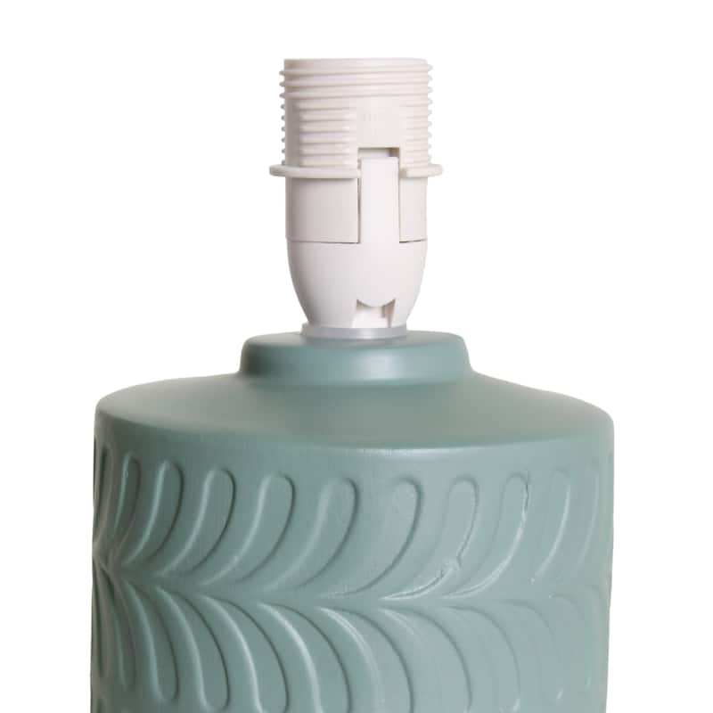 Modern Textured Ceramic Table Lamp with Fabric Drum Shade Compact Accent Lighting Multiple Colors