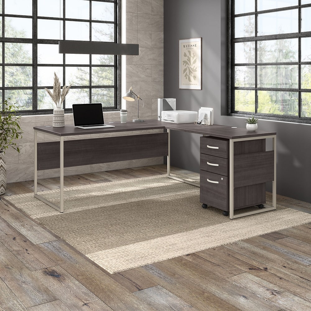 Hybrid 72W L Shaped Table Desk with Drawers by Bush Business Furniture