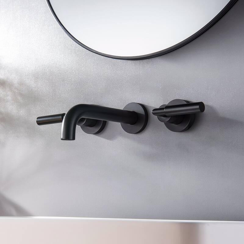 Double Handle Into the Wall Bathroom Faucet