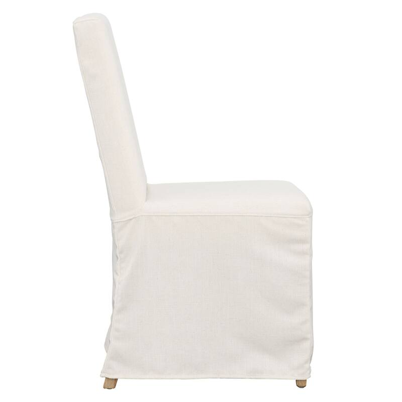 Landon Cotton Blend Upholstered Dining Chair, Off-White