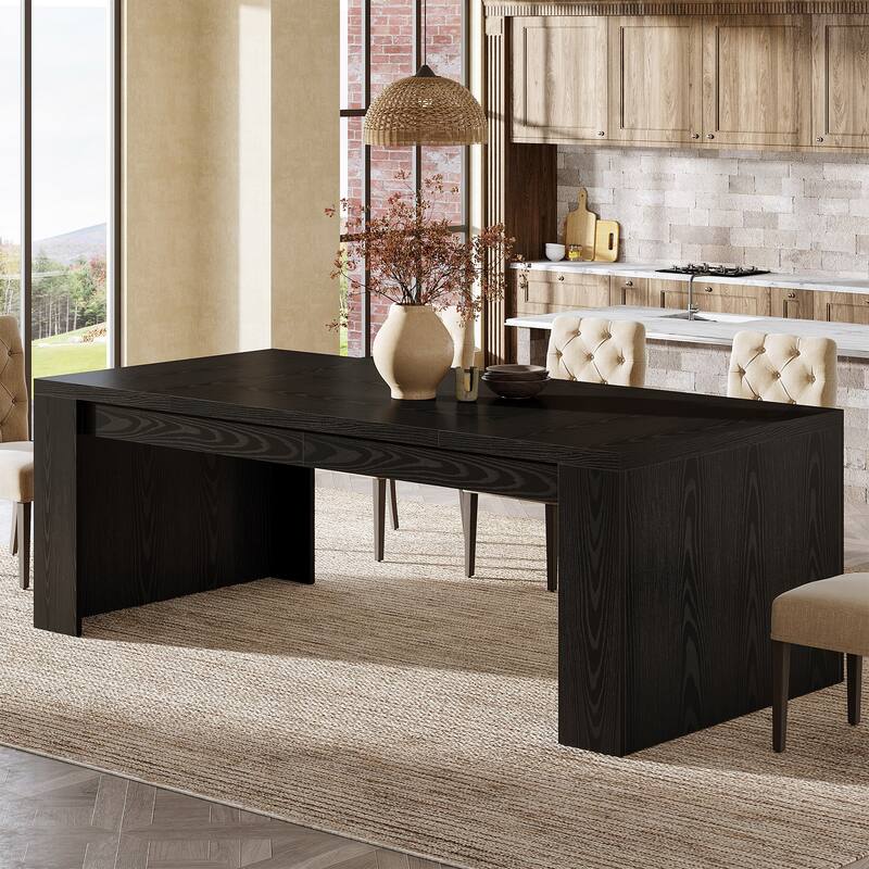 70.86-Inch Rectangular Dining Table for 6-8, Farmhouse Wooden Kitchen Table