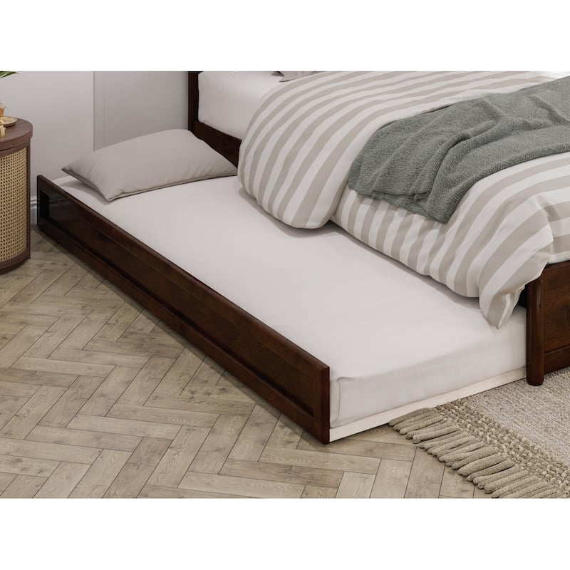 Wesley Platform Bed with Panel Footboard and Twin XL Trundle