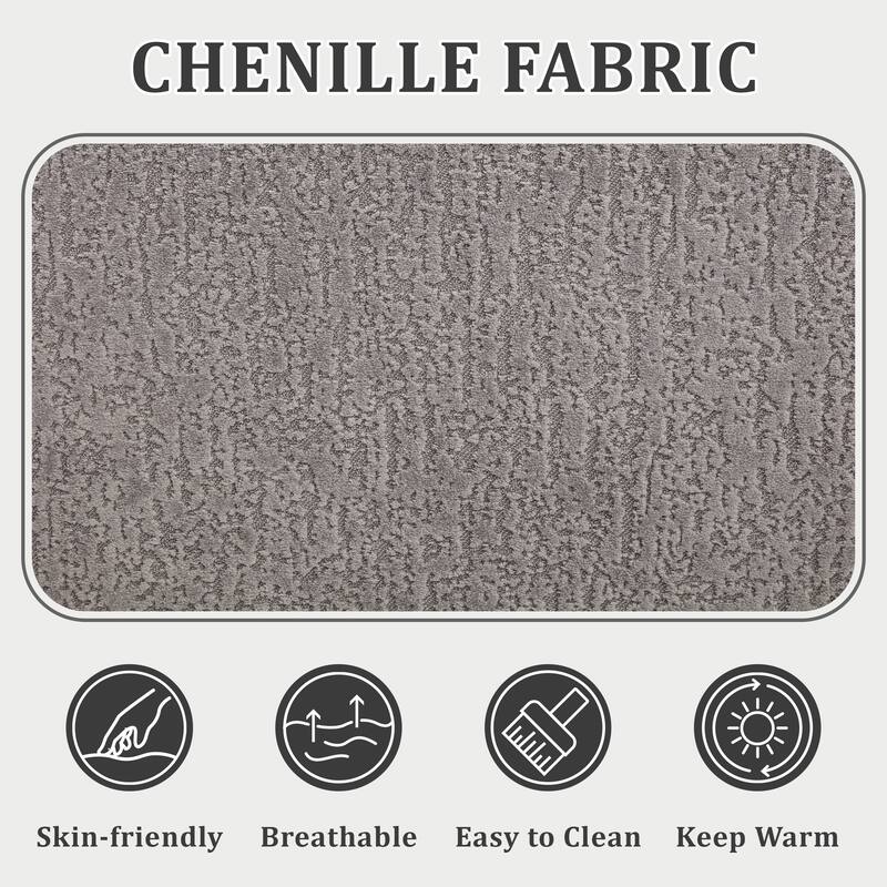 112.2" L-Shaped Boneless Sectional Sofa with Chaise, Chenille Upholstery, Memory Foam, No Assembly