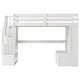preview thumbnail 12 of 15, Full Size Loft Bed with Desk and Shelves, Two Built-in Drawers, Storage Staircase