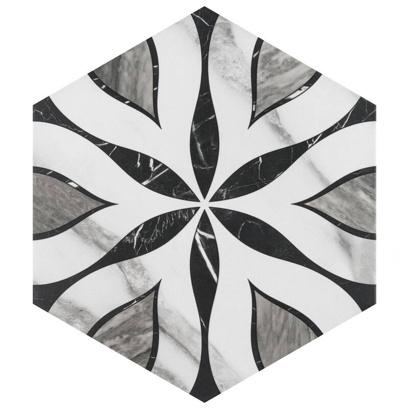 Merola Tile BioTech Hex Bardiglio Elazig 11" x 13" Porcelain Floor and Wall Tile