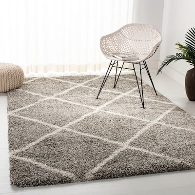 SAFAVIEH Hudson Shag Estella Diamond Trellis 2-inch Thick Rug