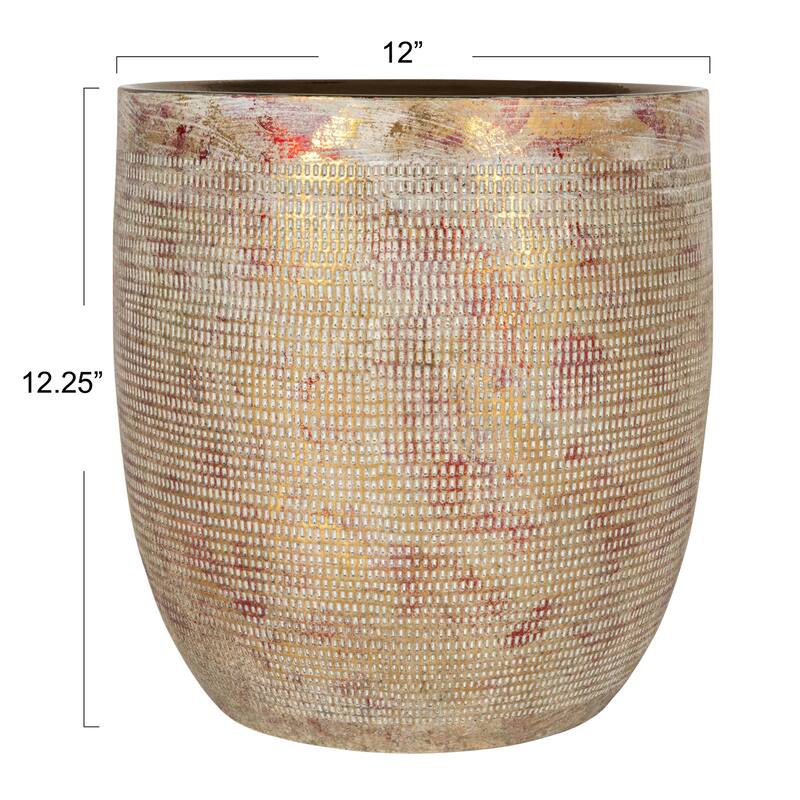 Textured Stoneware Planter, Black