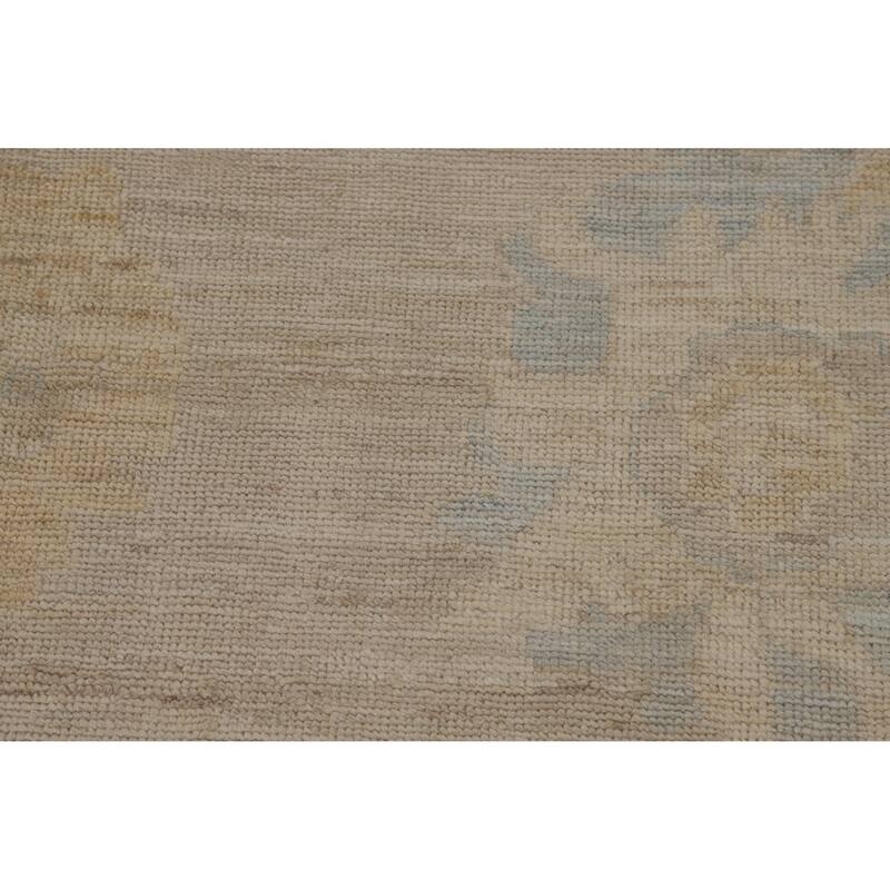 Floral Oushak Turkish Area Rug Handmade Vegetable Dye Wool Carpet - 8'0"x 9'9"