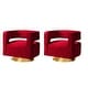 preview thumbnail 88 of 114, HULALA HOME Carisa Modern Upholstered Swivel Open-Back Barrel Chair with Golden Base