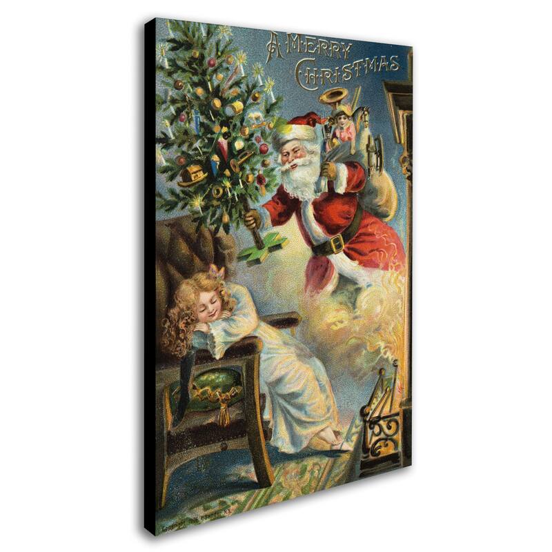 Vintage Apple Collection 'Merry Christmas Santa' Canvas Art