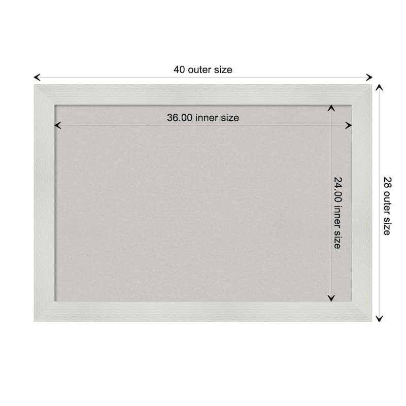 Mosaic White Framed Grey Corkboard Bulletin Board - Board Size 36x24