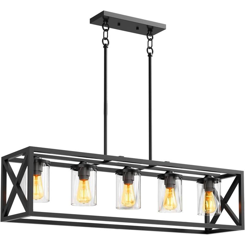 Island Lights for Kitchen,5 Head Height Adjustable Farmhouse Right Fixtures