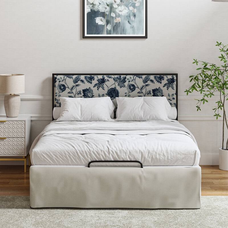 Oliver Modern Washable Slipcover Bed Upholstered Metal by HULALA HOME