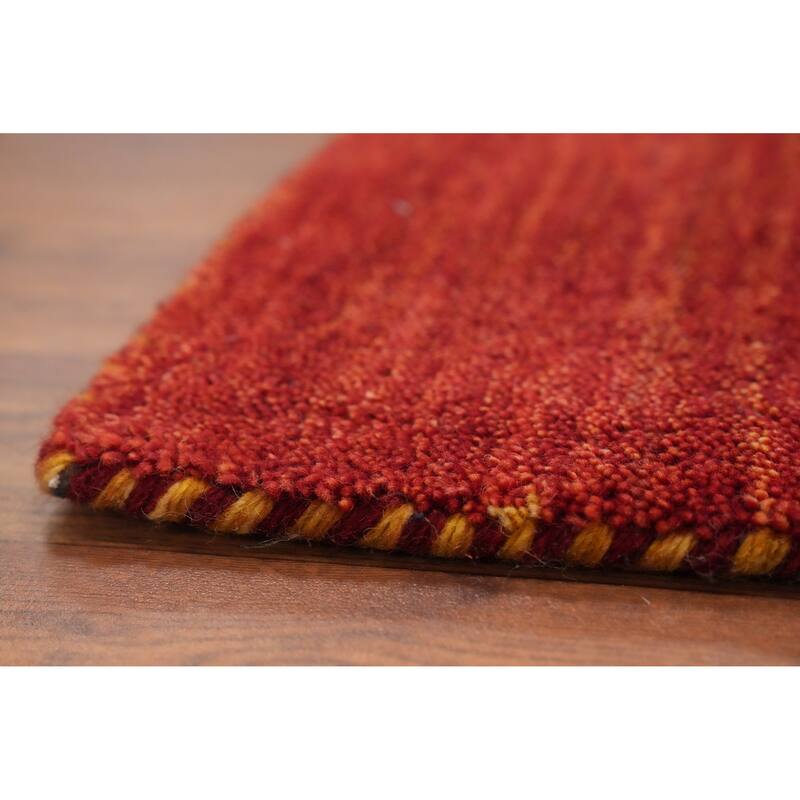 Hand Knotted Oriental 100% Wool Carpet Tribal Animal Pictorial Oranges & Rust Gabbeh Area Rug - 7' 10'' X 8' 0''