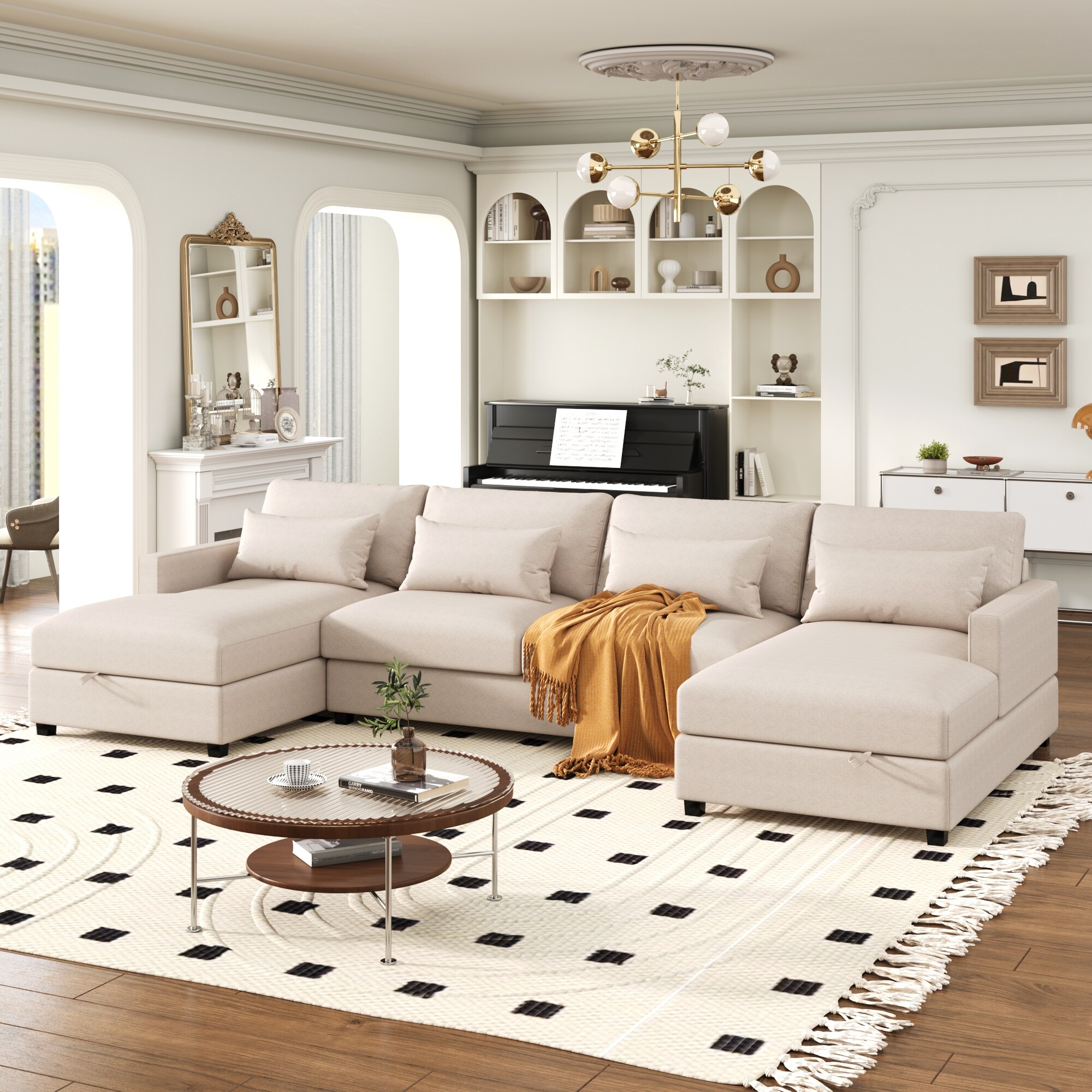 Symmetrical clearance modular sofa