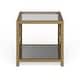 preview thumbnail 13 of 21, Pehrson Contemporary 24-inch Glass Top Metal 1-Shelf Side Table by Silver Orchid