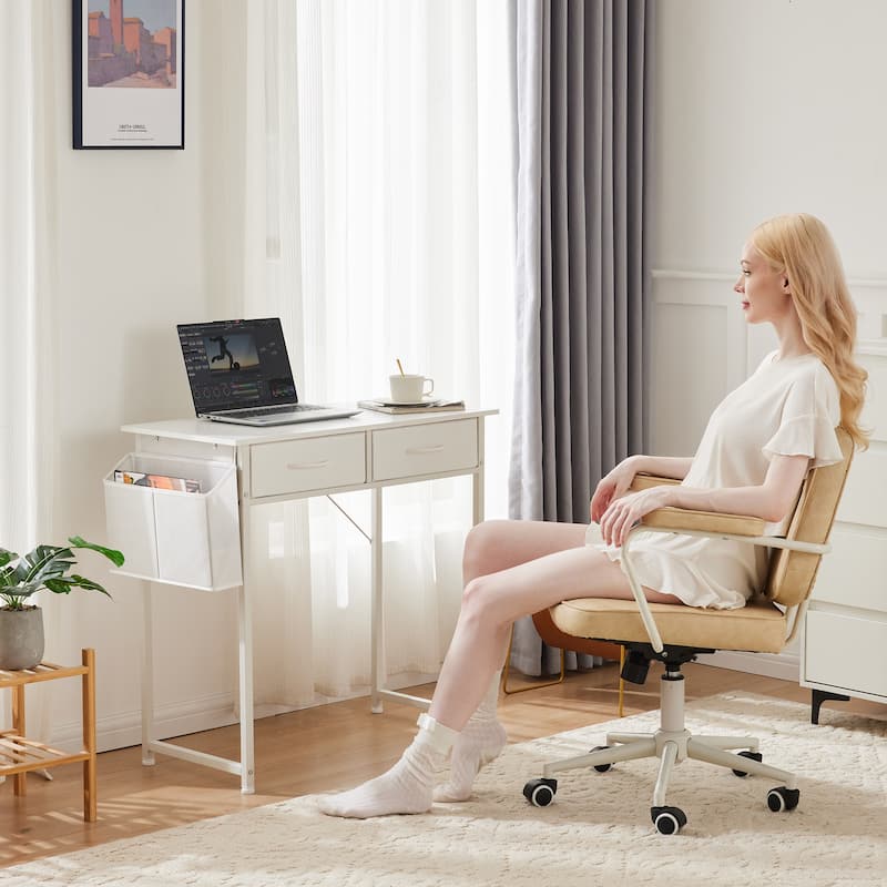 Computer Desk - Features Storage, Fabric Bag, Headphone Hook