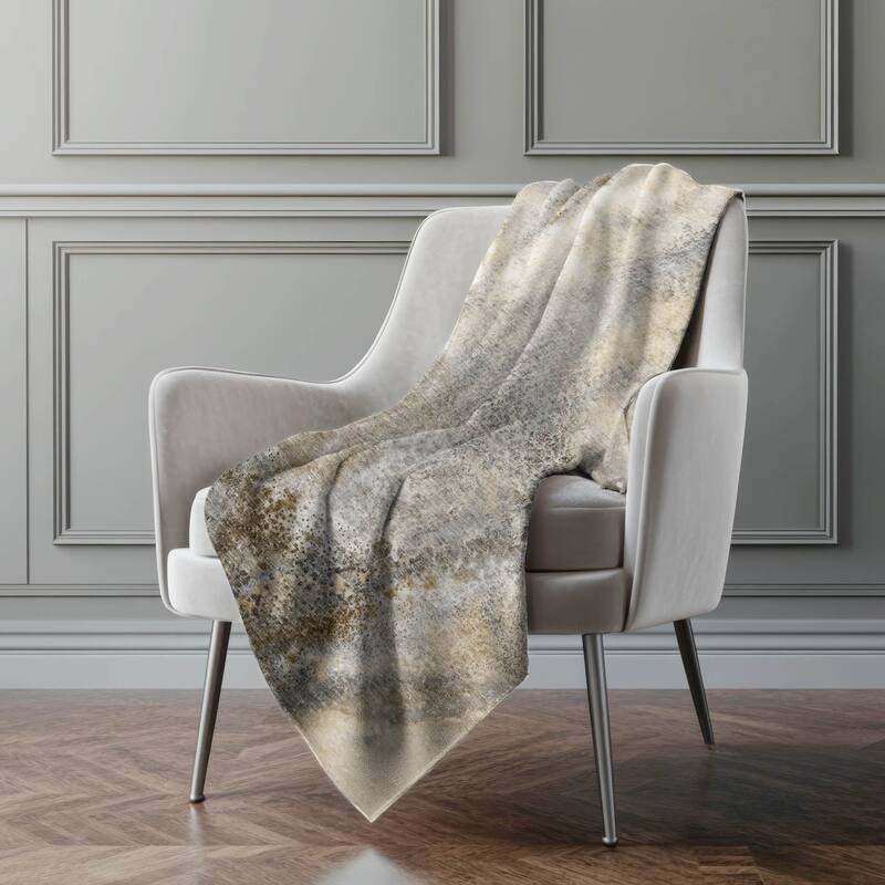 Premium Machine Washable Contemporary Glam Sherpa Throw Blanket - Beige - 4'2" x 5'10"