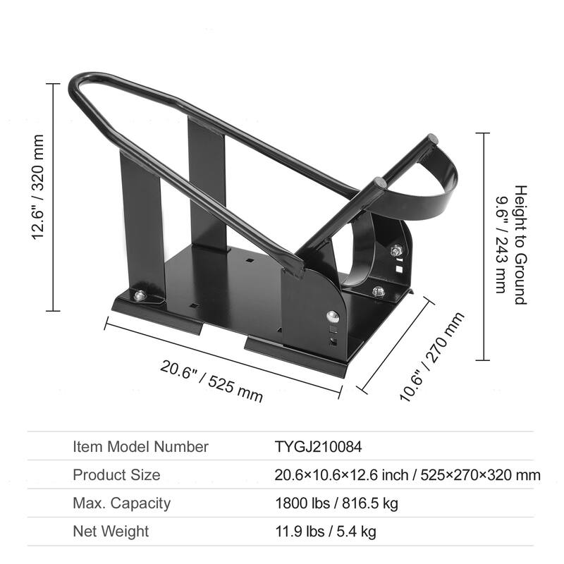 Motorcycle Wheel Chock Upright, 1800 lbs Capacity Heavy-duty Steel Motorcycle Front Wheel Stand with Adjustable Holes