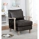 preview thumbnail 1 of 2, Perth Contemporary Dark Grey Faux Leather Accent Chair by Furniture of America