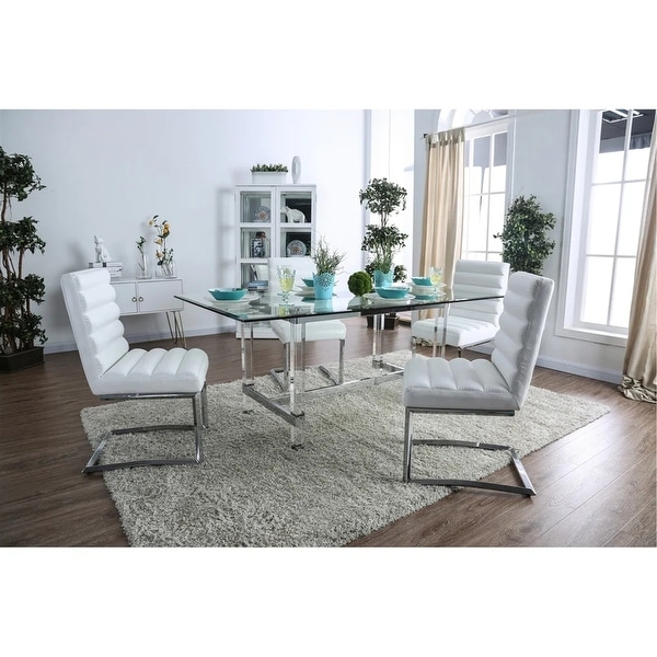 Silver orchid falconetti acrylic and glass dining table new arrivals