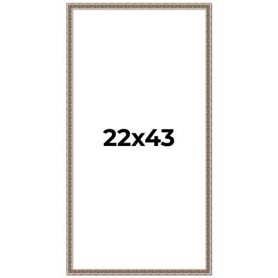 22x43 Frame Silver Versailles Ornate Solid Wood Picture Frame | 1 Inch