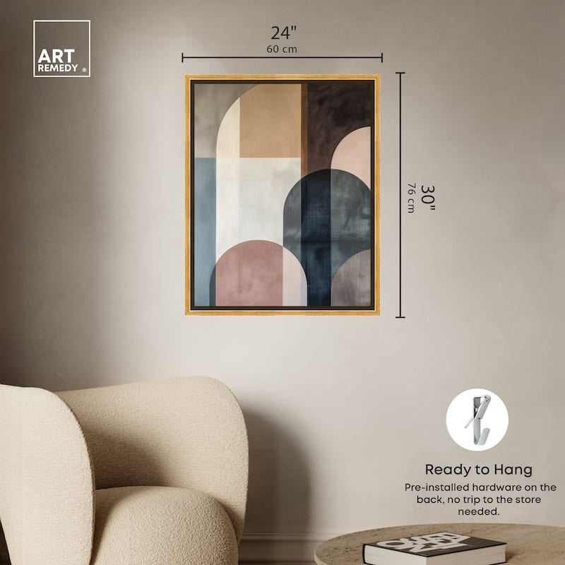 Art Remedy Lost In Transformation Framed Abstract Shapes 1 Piece Canvas Wall Art