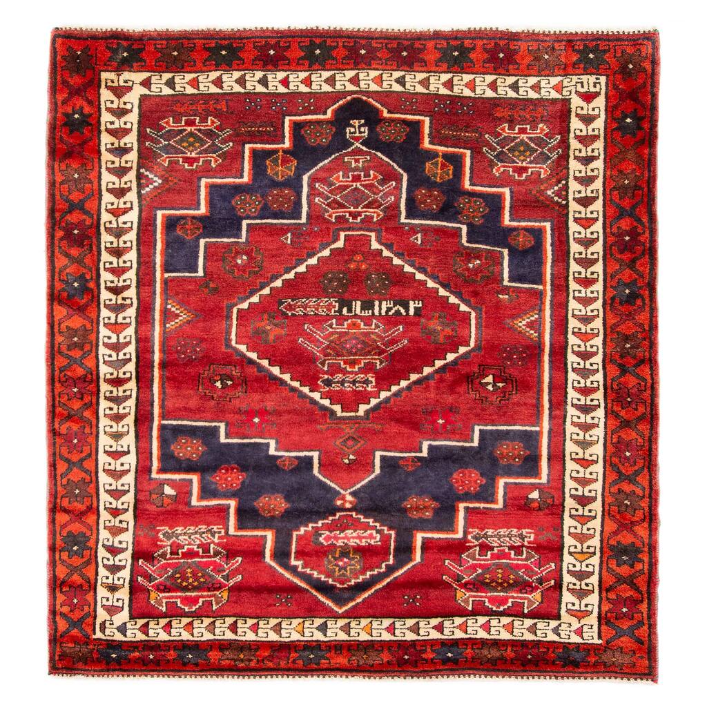 ECARPETGALLERY Hand-knotted Melis Vintage Red Wool Rug - 5'9 x 6'3