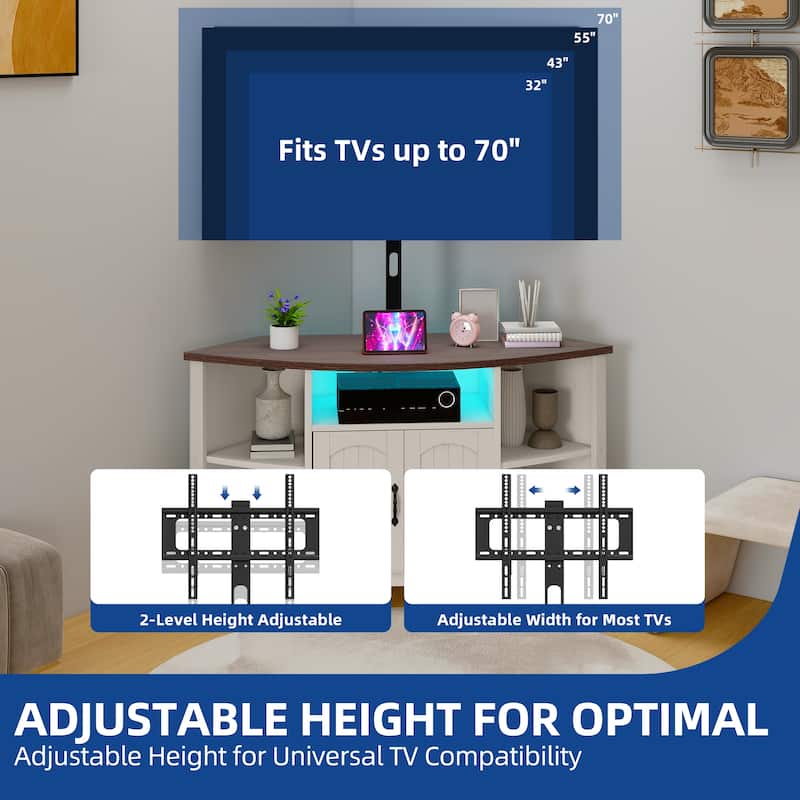 Moasis Farmhouse Corner TV Stand and Entertainment Center with Mount for Living Room