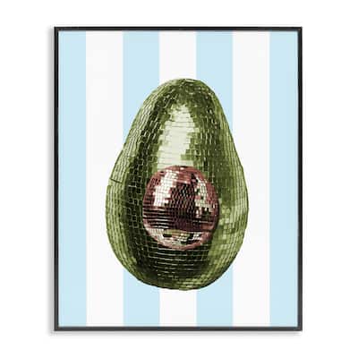 Stupell Disco Avocado on Blue Framed Giclee Art Design By Lil' Rue