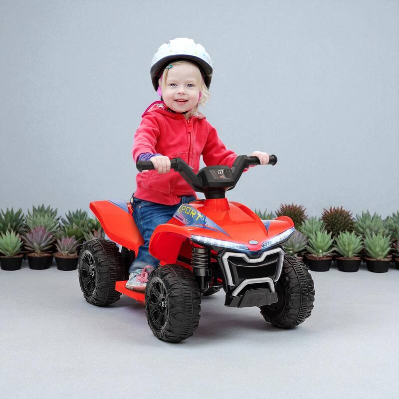 6V Kids ATV Ride-On Quad with 1.6MPH Max Speed, Rechargeable Battery, Forward & Reverse for Toddlers