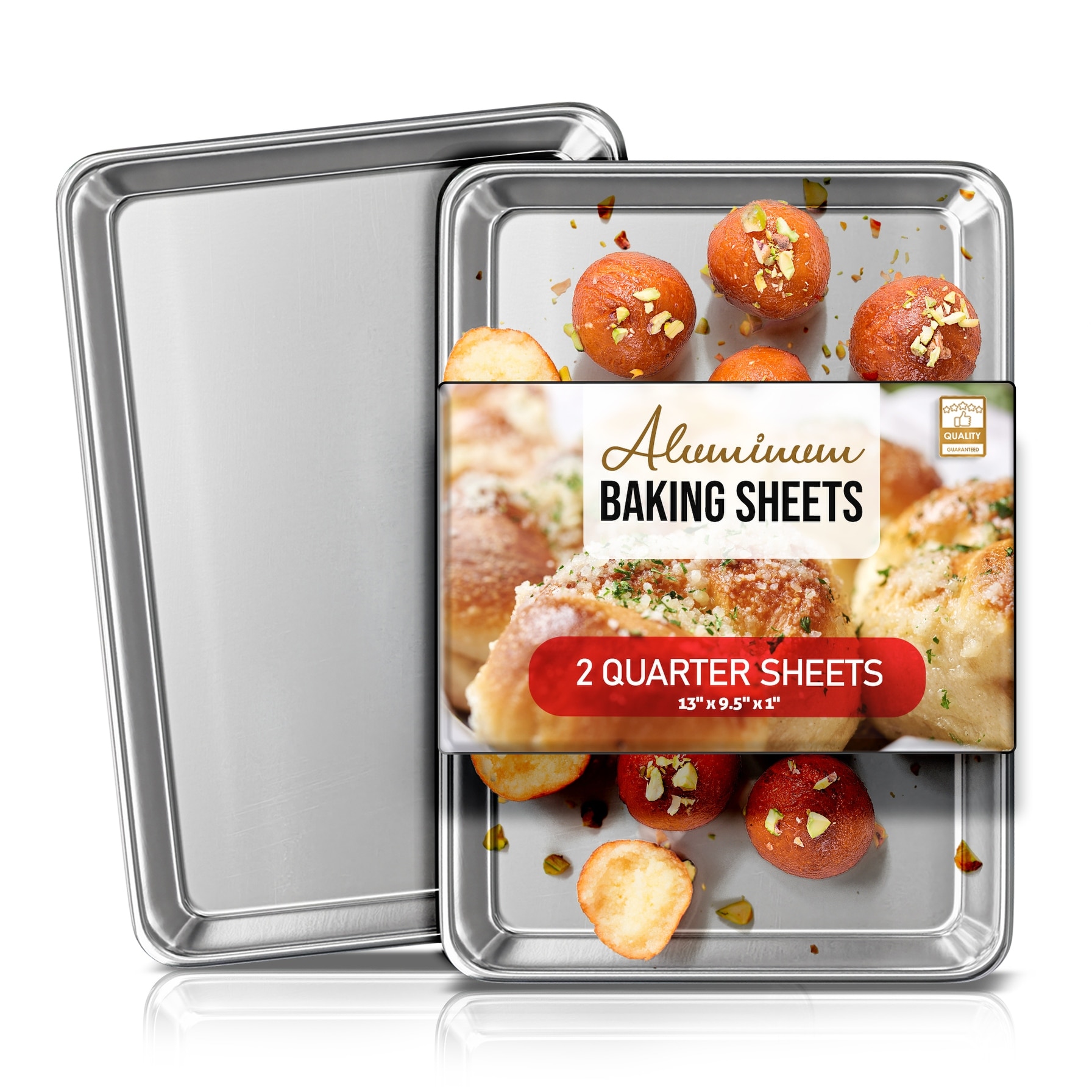 JOYTABLE joytable baking sheet, 6pc cookie sheet set with silicone handles,  nonstick steel baking pan, durable baking sheets for oven
